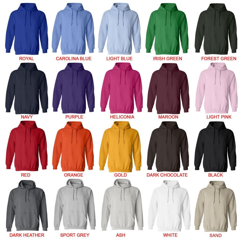 hoodie color chart - Dachshund Gifts