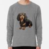 ssrcolightweight sweatshirtmensheather grey lightweight raglan sweatshirtfrontsquare productx1000 bgf8f8f8 5 - Dachshund Gifts