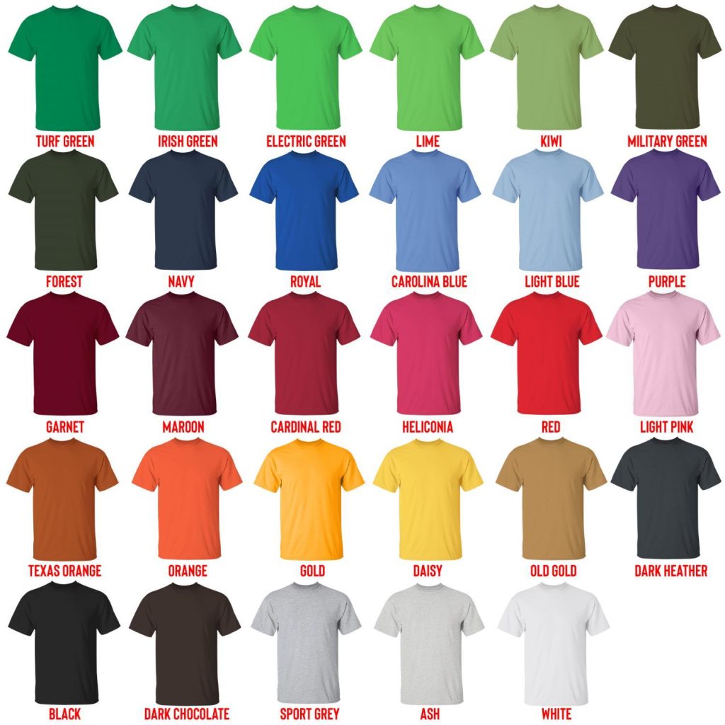 t shirt color chart - Dachshund Gifts